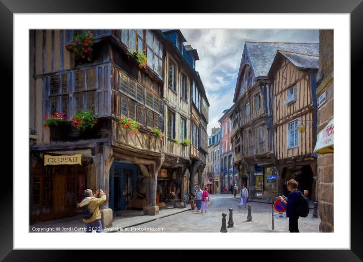Medieval Streets of Dinan - C1506-1624-PIN Framed Mounted Print by Jordi Carrio