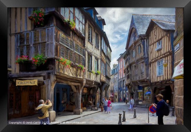 Medieval Streets of Dinan - C1506-1624-PIN Framed Print by Jordi Carrio