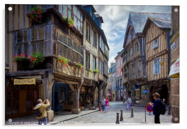 Medieval Streets of Dinan - C1506-1624-PIN Acrylic by Jordi Carrio