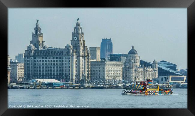 Three Graces and Snowdrop Ferry Liverpool Framed Print by Phil Longfoot