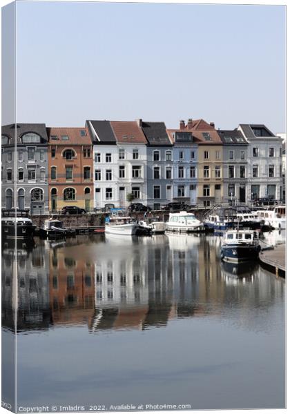 Colourful Ghent Waterways Reflections Canvas Print by Imladris 