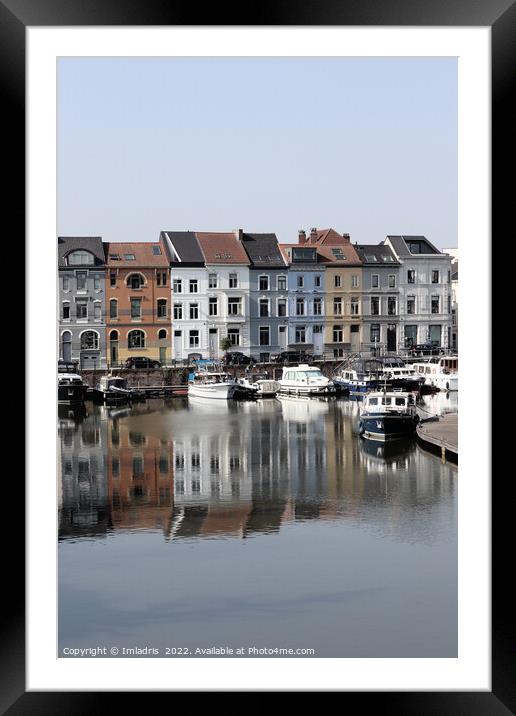 Colourful Ghent Waterways Reflections Framed Mounted Print by Imladris 