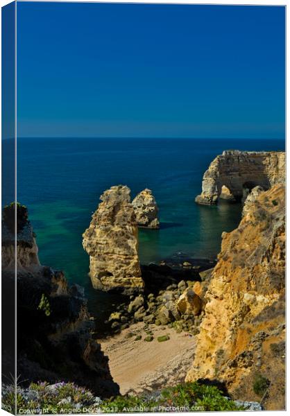 Beautiful Marinha Beach from the Cliffs Canvas Print by Angelo DeVal
