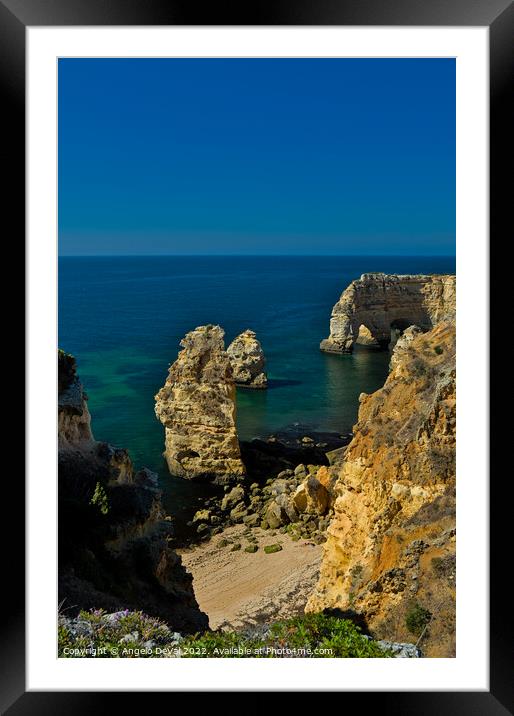 Beautiful Marinha Beach from the Cliffs Framed Mounted Print by Angelo DeVal