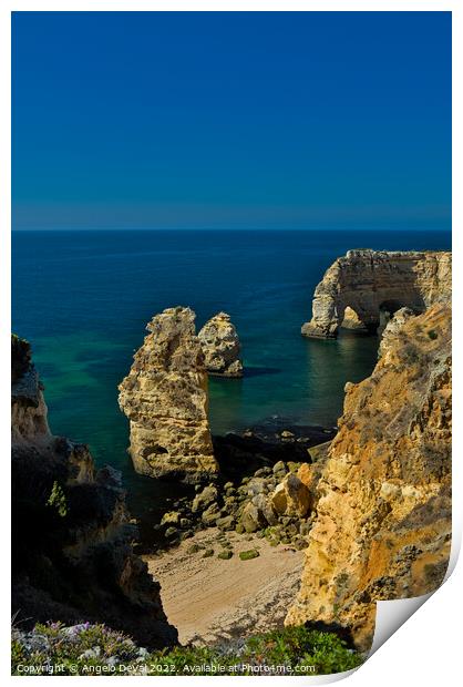 Beautiful Marinha Beach from the Cliffs Print by Angelo DeVal