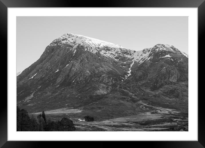 Lagangarbh Hut under Buachaille Etive Mòr Framed Mounted Print by Kevin Winter