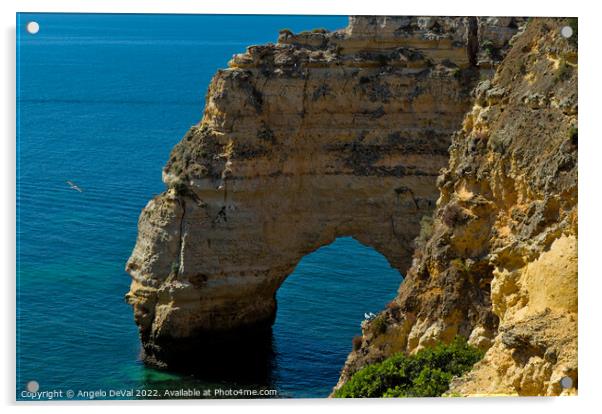 Cliffs Arch in Praia da Marinha Acrylic by Angelo DeVal