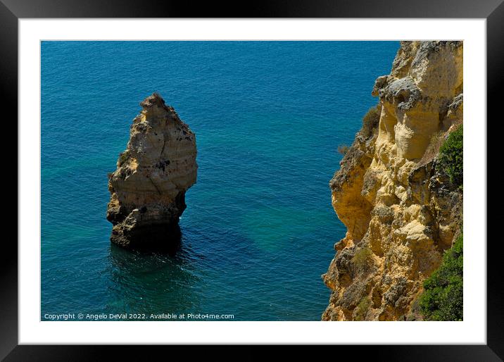 Cliffs and Ocean in Carvoeiro Framed Mounted Print by Angelo DeVal