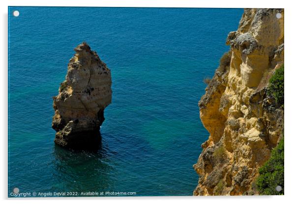 Cliffs and Ocean in Carvoeiro Acrylic by Angelo DeVal