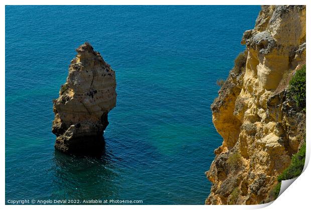 Cliffs and Ocean in Carvoeiro Print by Angelo DeVal