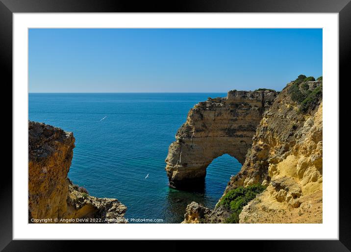 Hidden Arch in Marinha Beach Algarve Framed Mounted Print by Angelo DeVal