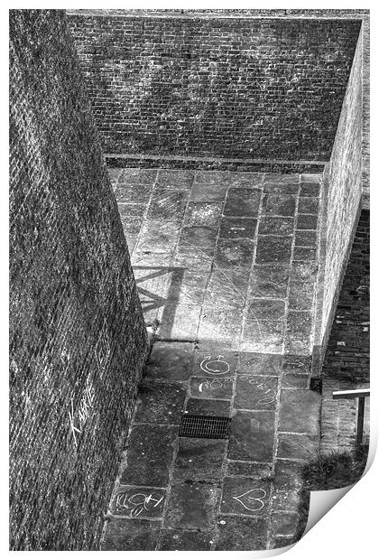 Amherst Castle walls BW Print by David French