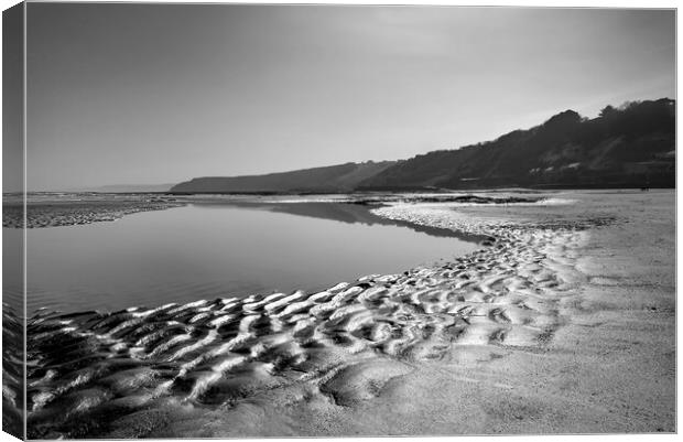 Scarborough South Bay Monochrome  Canvas Print by Alison Chambers
