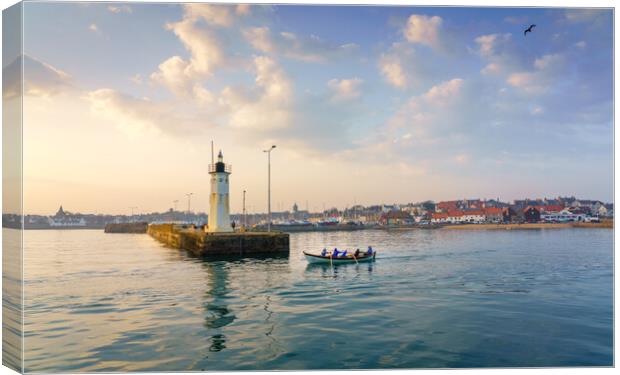 Anstruther Lighthouse Sunset  Canvas Print by Anthony McGeever