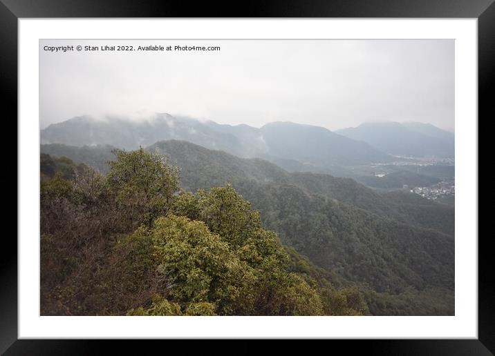 Foggy mountains in Eastern China Framed Mounted Print by Stan Lihai