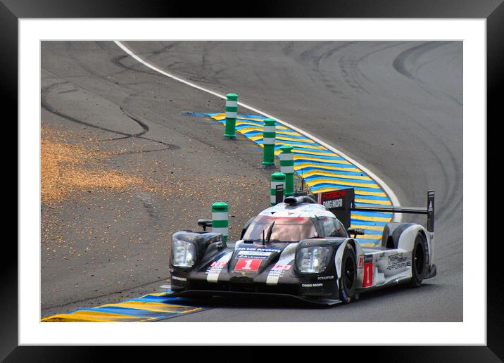 Porsche 919 Hybrid Sports Motor Car Framed Mounted Print by Andy Evans Photos