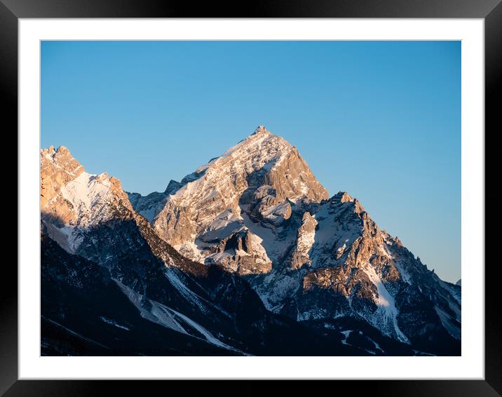 Monte Antelao Moutain Peak in the Italian Dolomites Framed Mounted Print by Dietmar Rauscher