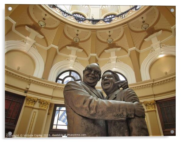 Morecambe and Wise at the Winter gardens Acrylic by Victoria Copley