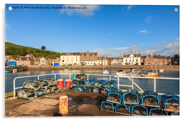 Stonehaven Harbour Aberdeenshire Scotland Acrylic by Pearl Bucknall