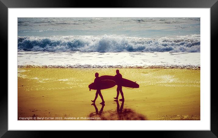 Riding the Waves Framed Mounted Print by Beryl Curran