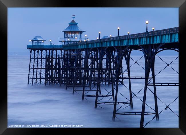 Clevedon Pier with milky sea Framed Print by Rory Hailes