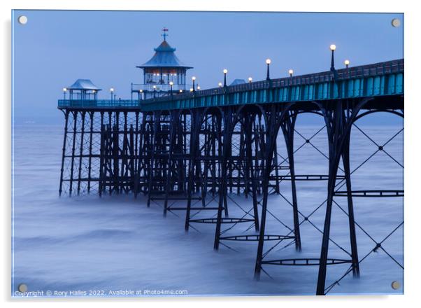 Clevedon Pier with milky sea Acrylic by Rory Hailes