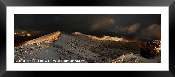 Pen y Fan Evening Glow Framed Mounted Print by Creative Photography Wales