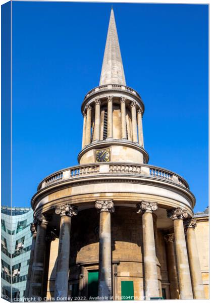 All Souls Church Langham Place in London, UK Canvas Print by Chris Dorney