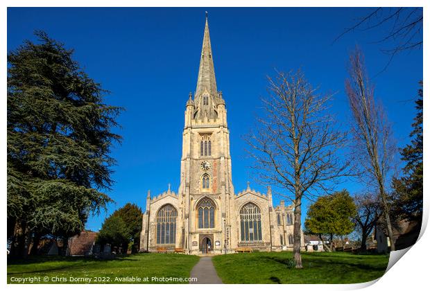 St. Marys Church in Saffron Walden, Essex Print by Chris Dorney