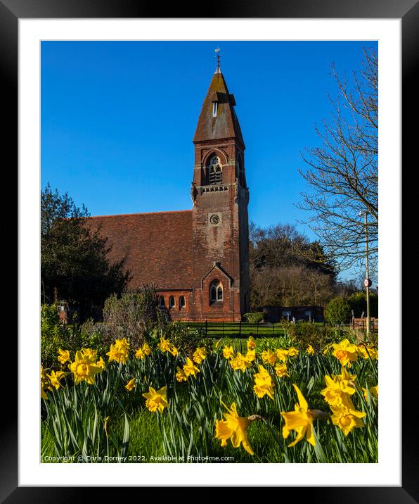 St. John the Evangelist Church in Ford End, Essex Framed Mounted Print by Chris Dorney