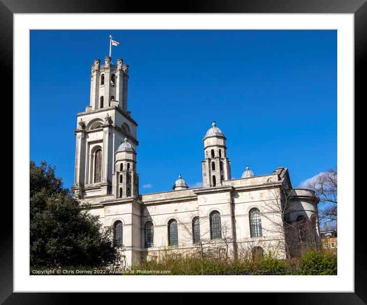 St. George in the East Church in Shadwell, East London, UK Framed Mounted Print by Chris Dorney