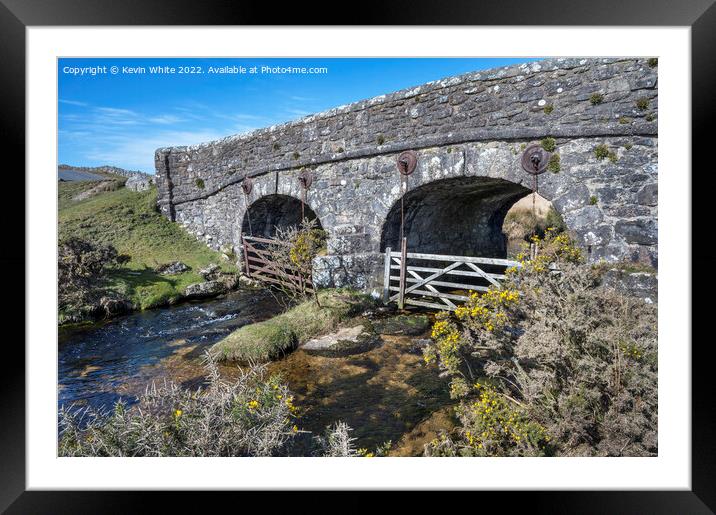 Cherry Bridge in the heart of Dartmoor Framed Mounted Print by Kevin White