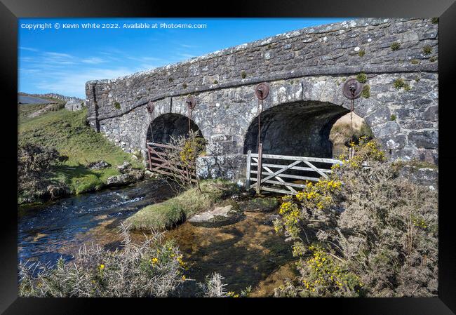 Cherry Bridge in the heart of Dartmoor Framed Print by Kevin White