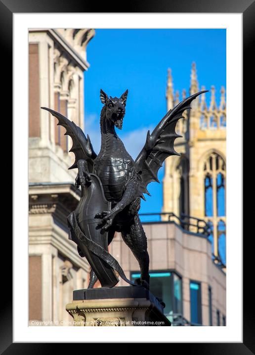 Temple Bar Dragon on Fleet Street, London, UK Framed Mounted Print by Chris Dorney