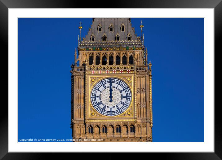 Elizabeth Tower in Westminster, London, UK Framed Mounted Print by Chris Dorney
