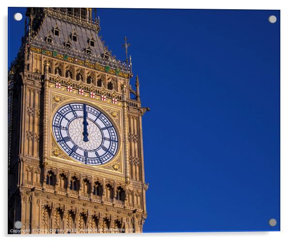 The Clockface of the Elizabeth Tower in Westminster, London Acrylic by Chris Dorney