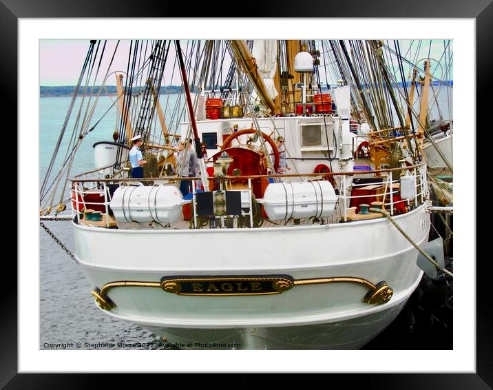 Tall Ship Eagle Framed Mounted Print by Stephanie Moore