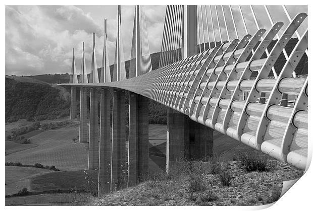 Millau Bridge Print by Terry Sandoe