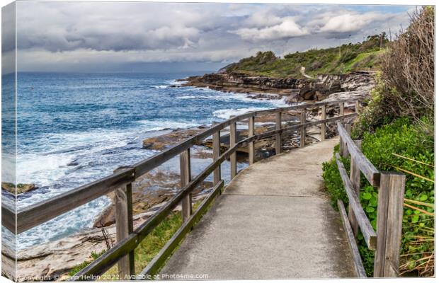 Walkway on the New South Wales coastline near Freshwater Bay Canvas Print by Kevin Hellon