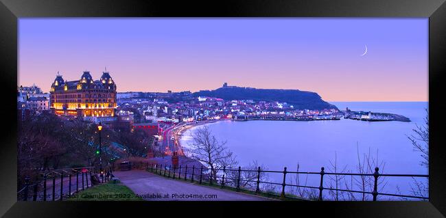 Scarborough Blue Hour Panorama  Framed Print by Alison Chambers
