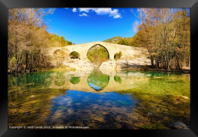 Pedret Bridge from the 13th century - 2 - Orton glow Edition  Framed Print by Jordi Carrio