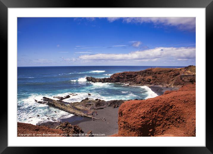 Seascape from El Golfo in Lanzarote Framed Mounted Print by Ann Biddlecombe