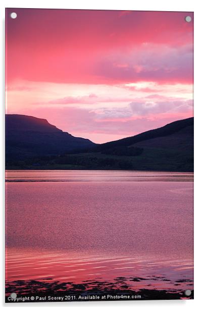 Sunset over Mull Acrylic by Paul Scorey