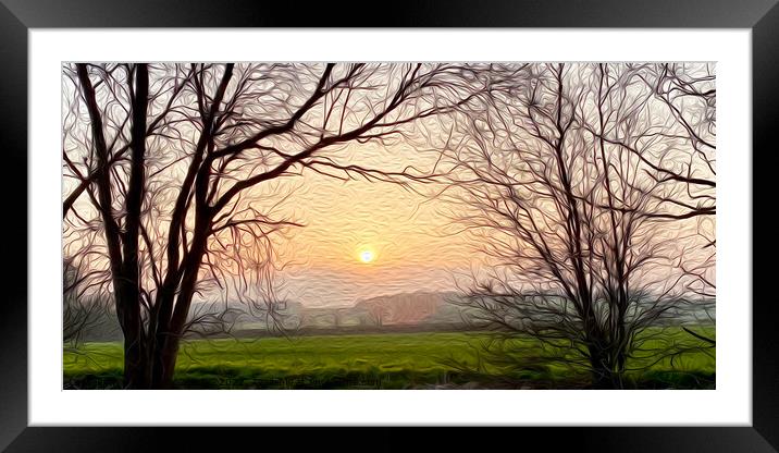 Enchanting Sunset Glow Framed Mounted Print by David McGeachie