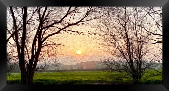 Enchanting Sunset Glow Framed Print by David McGeachie