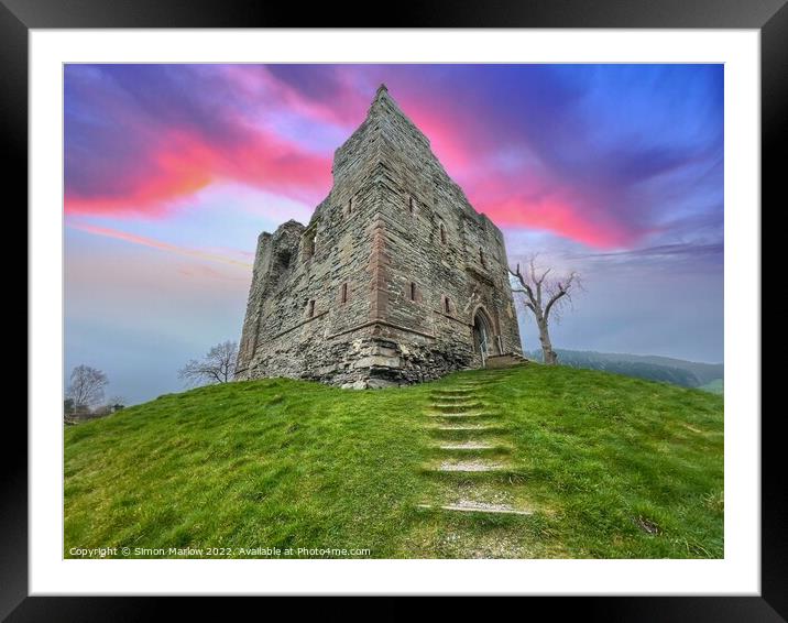 Hopton Castle Framed Mounted Print by Simon Marlow