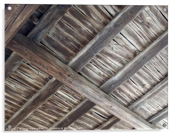 Old wooden barn ceiling Acrylic by Ingo Menhard