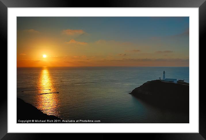 South Stack Sunset Framed Mounted Print by Michael Rich