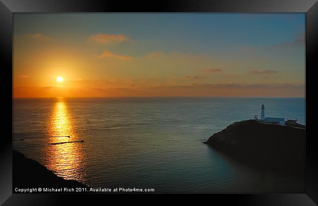 South Stack Sunset Framed Print by Michael Rich