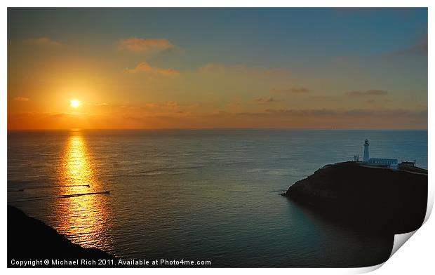 South Stack Sunset Print by Michael Rich